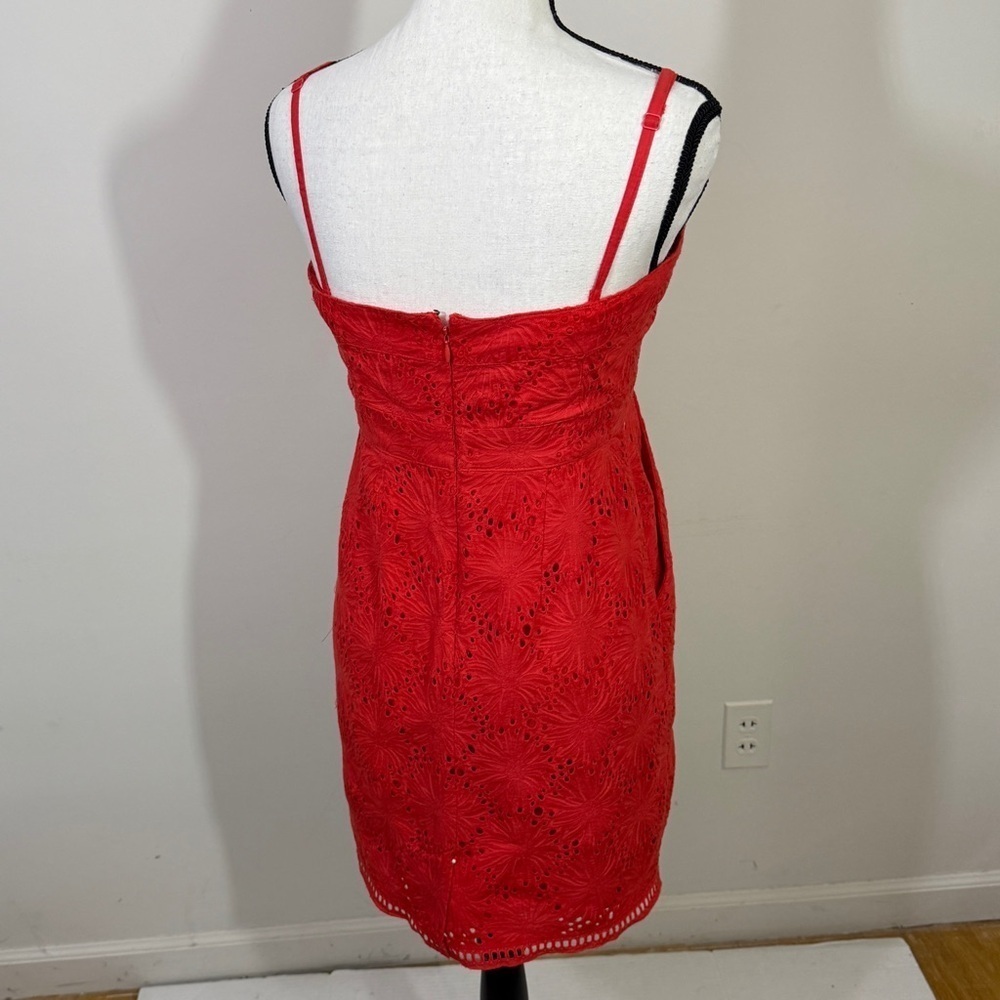 New York & Company Red Ruched Mini Sundress - Picture 7 of 10